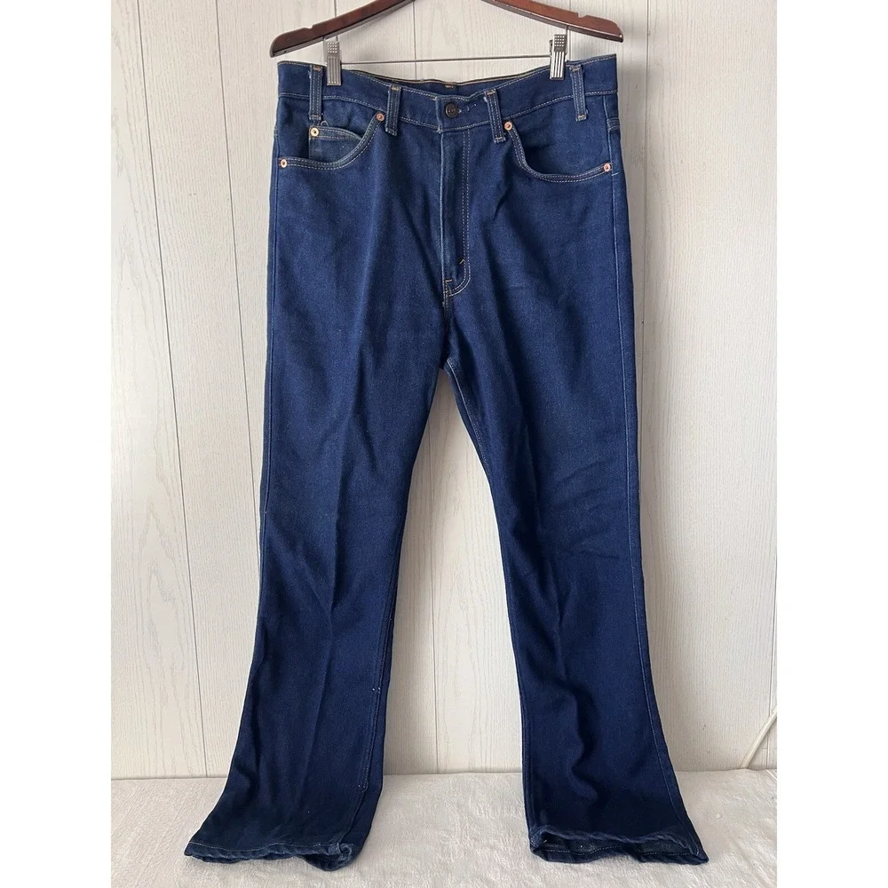 Vintage LEVIS 517 DARK BLUE Jeans 36x32 (FITS 34x32) Bootcut USA 90s Stretch